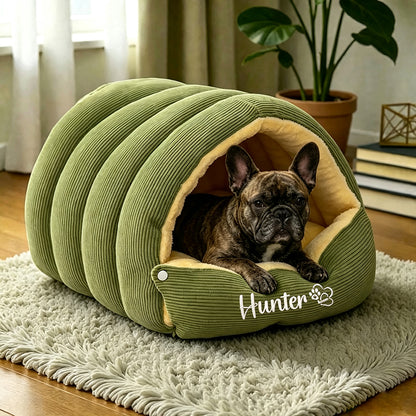 Puptailor Striped, Warm, Semi-enclosed Pet Bed