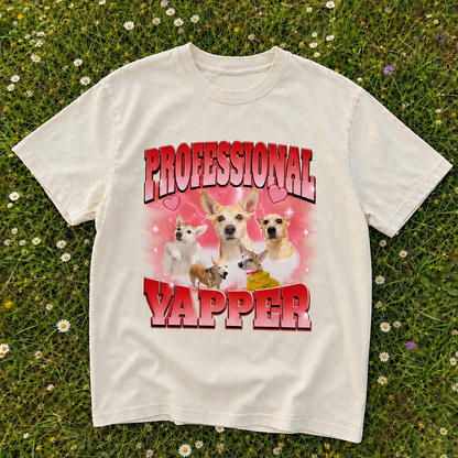 Custom Professional Yapper Pet Portrait Washed T-Shirt