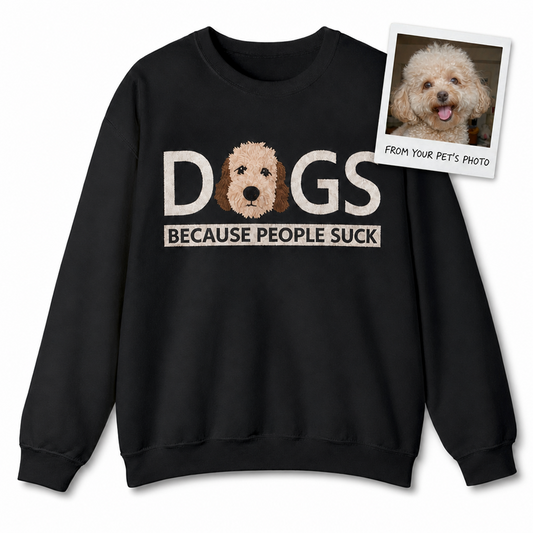 Custom Dogs Pet Portrait Embroidered Sweatshirt