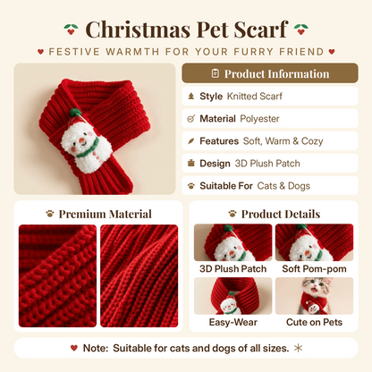 Personalized Knit Christmas Pet Scarf