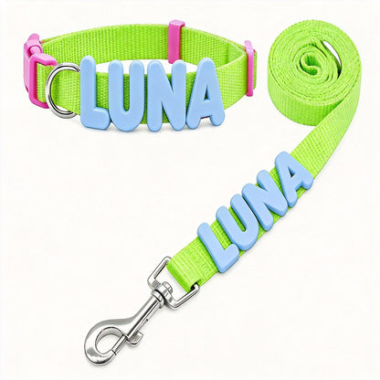 Personalized Letter Pet Leash and Collar Set