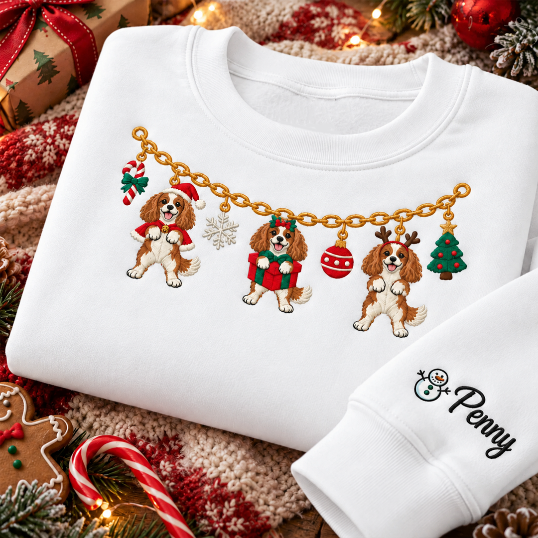 Personalized Dog Garland Christmas Sweatshirt