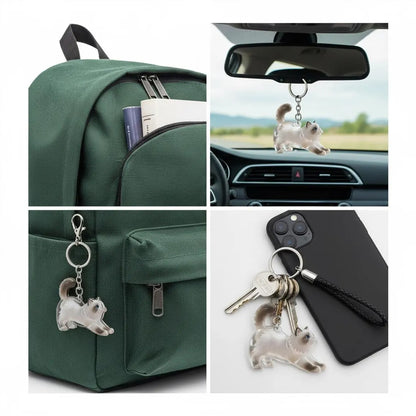 Personalized Cat Fur Memorial Keychain