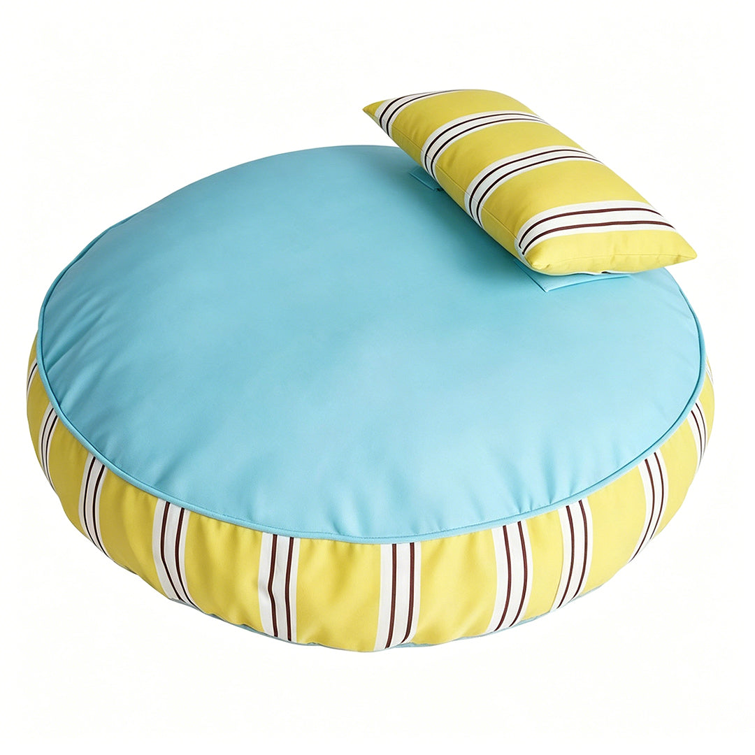 Personalized Waterproof Striped Pet Bed with Pillow