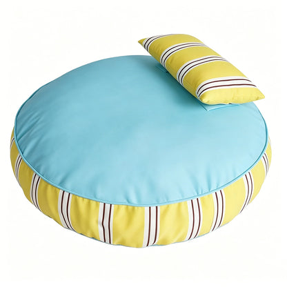 Personalized Waterproof Striped Pet Bed with Pillow