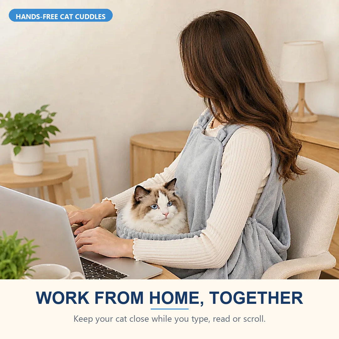 Puptailor Personalized Cat Cuddle Apron-Wearable Lap Protector For Brushing, Grooming And Nail Trimming