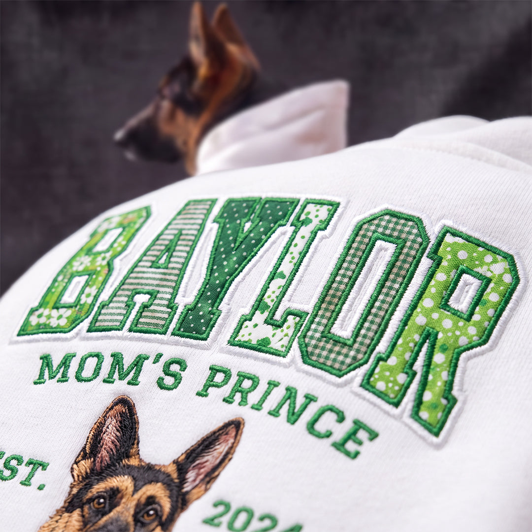 Personalized Dog Patchwork Embroidered Hooded