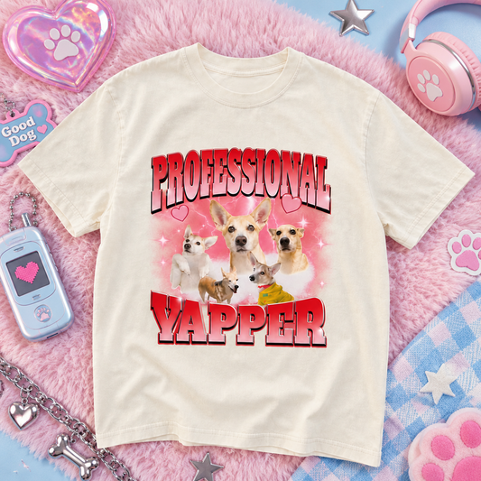Custom Professional Yapper Pet Portrait Washed T-Shirt