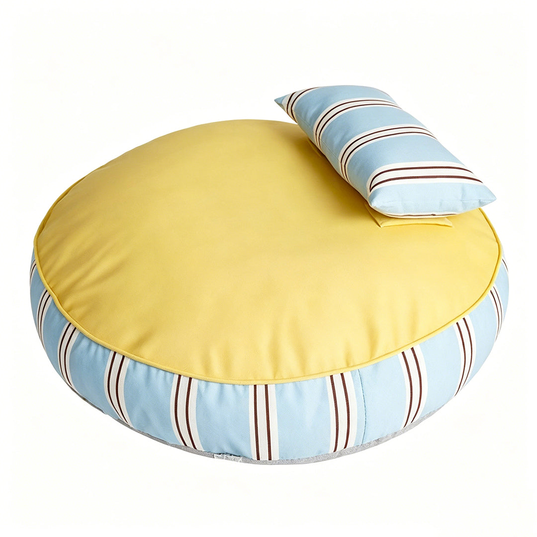 Personalized Waterproof Striped Pet Bed with Pillow