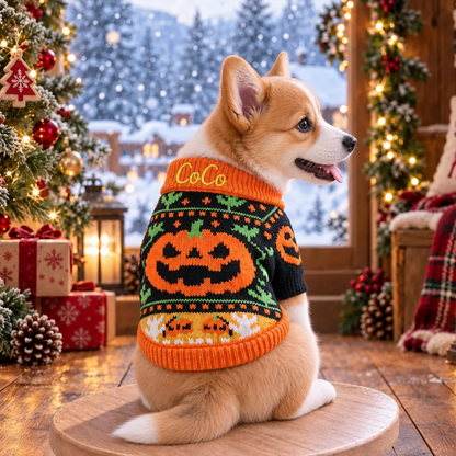 Personalized Holiday Knit Pet Sweater