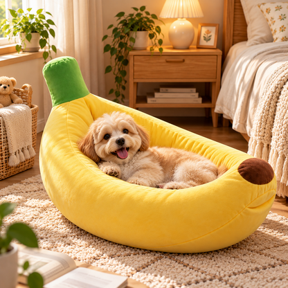 Banana-Shaped Pet Bed