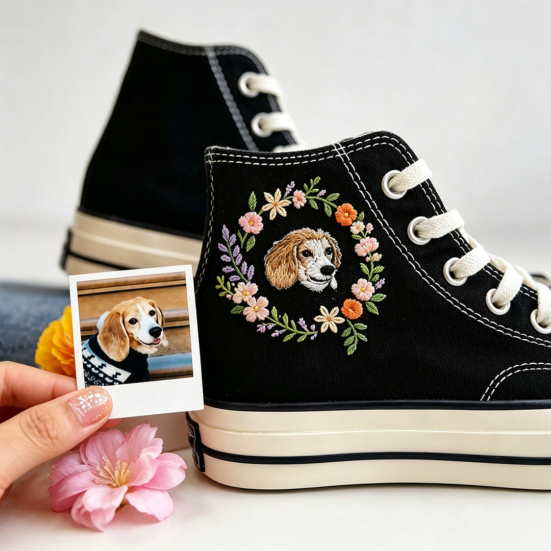 Personalized Embroidered High-top Canvas Shoes