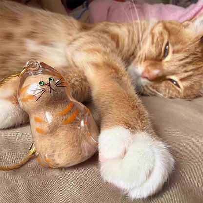 Personalized Cat Fur Memorial Keychain