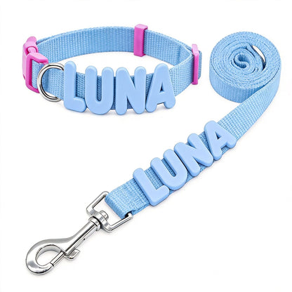Personalized Letter Pet Leash and Collar Set