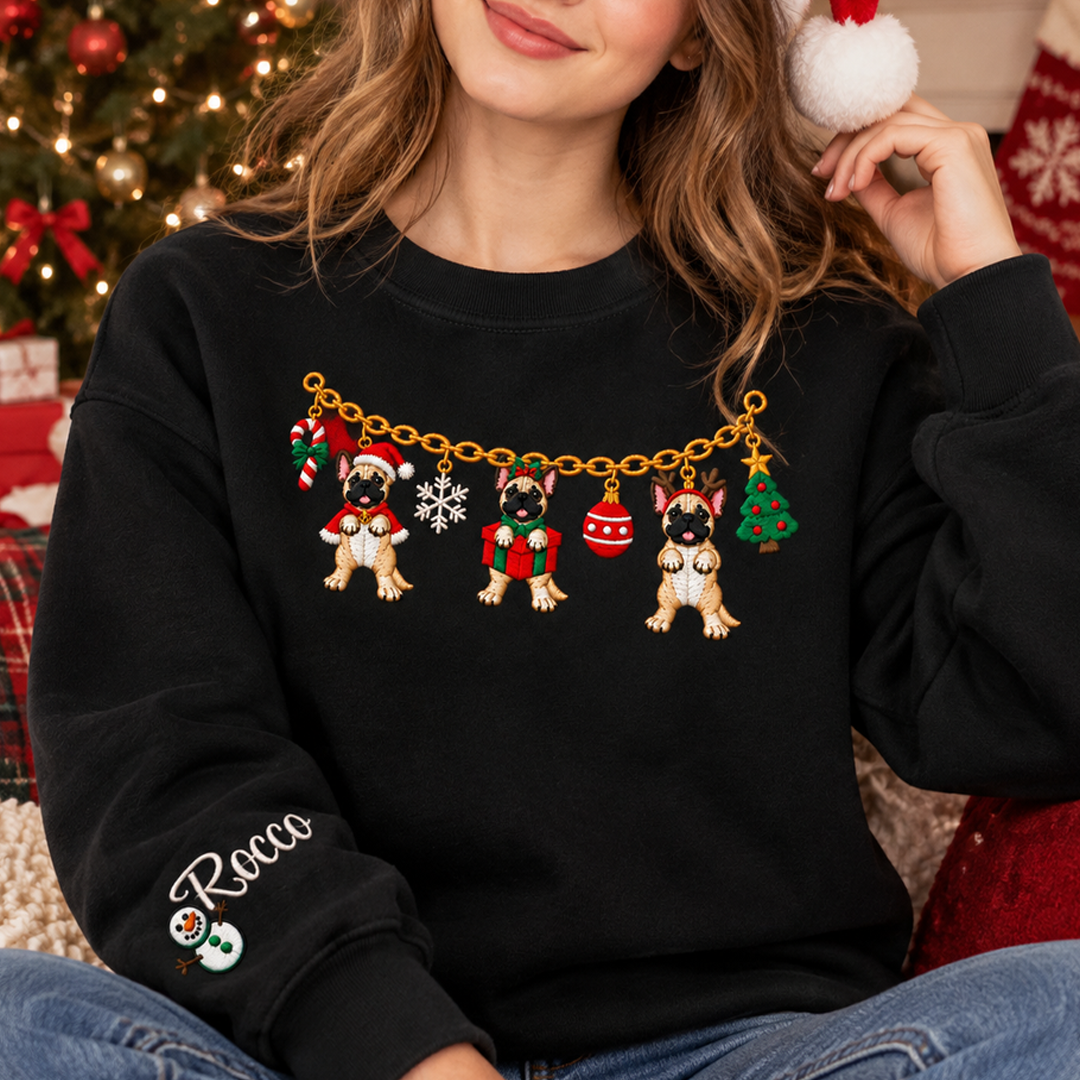 Personalized Dog Garland Christmas Sweatshirt