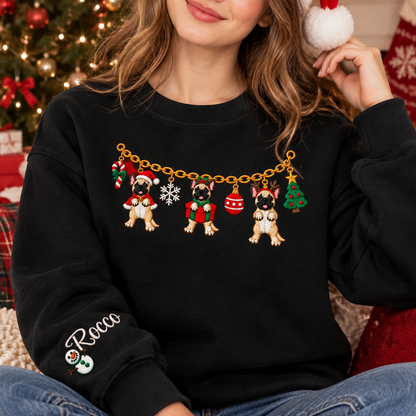 Personalized Dog Garland Christmas Sweatshirt