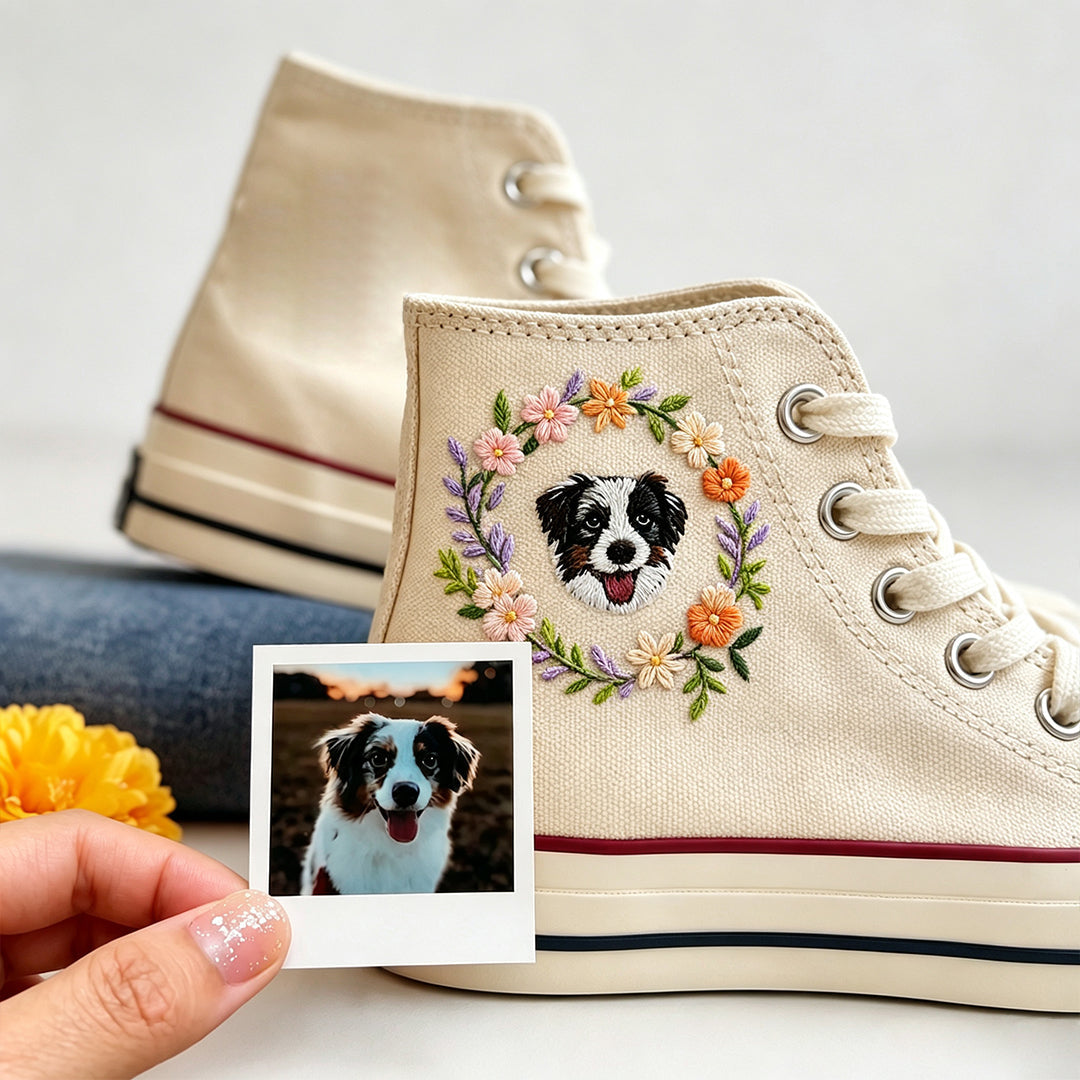 Personalized Embroidered High-top Canvas Shoes