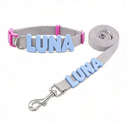 Personalized Letter Pet Leash and Collar Set