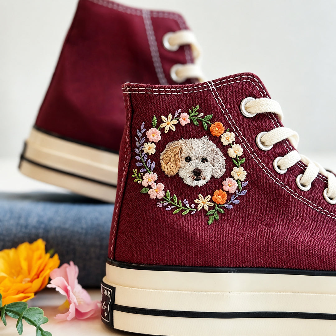 Personalized Embroidered High-top Canvas Shoes