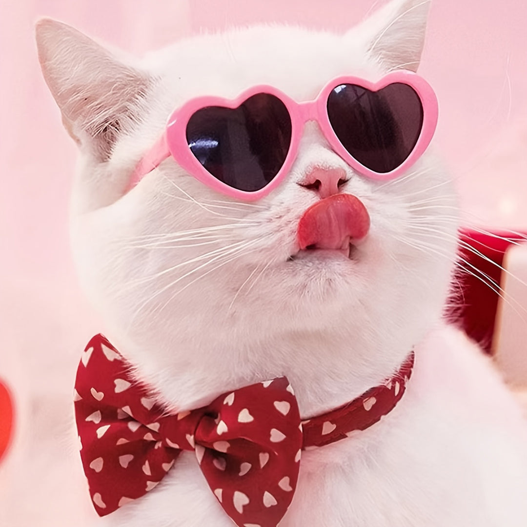 Stylish Heart-Shaped Pet Glasses