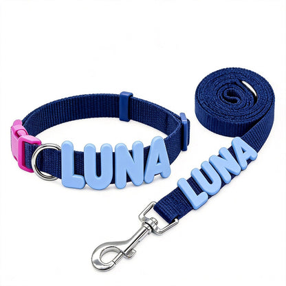 Personalized Letter Pet Leash and Collar Set