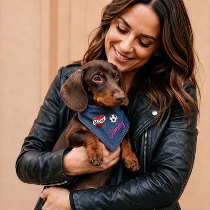 Personalized Denim Dog Bandana
