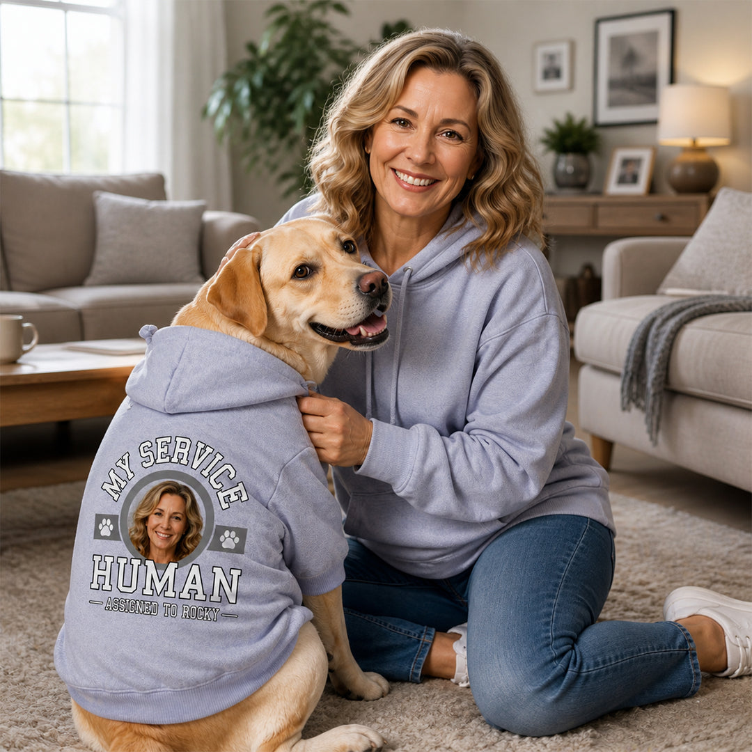 Personalized "My Service Human" Pet Hoodie