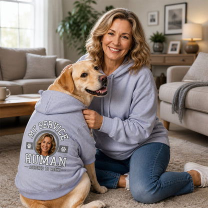 Personalized "My Service Human" Pet Hoodie