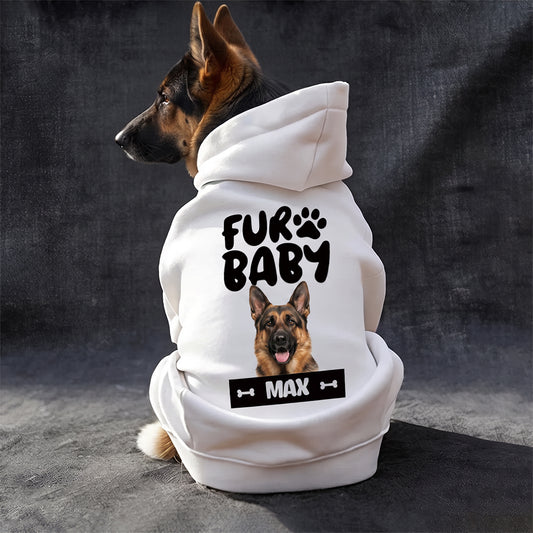 Personalized Dog Portrait & Name Stylish Hoodie