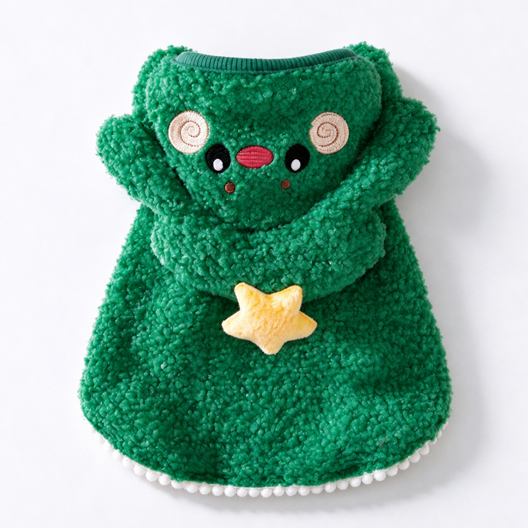 Personalized Christmas Sherpa Hooded Pet Cape