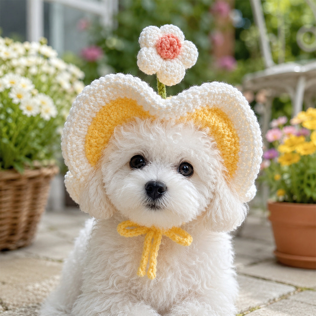 Personalized Initial Crochet Dog Hat