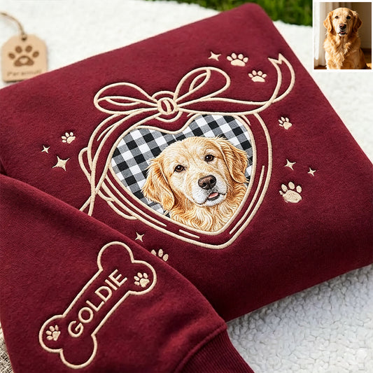 Puptailor Embroidered Pet Portrait And Name Sweatshirt