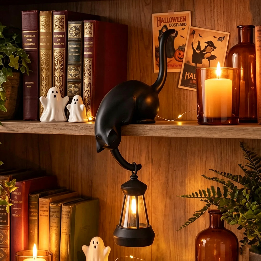 Puptailor Vintage-Style Halloween Cat Lantern 3D-Printed Hanging Ornament