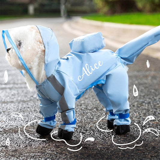 Personalized Small Dog Raincoat & Rain Shoes Set