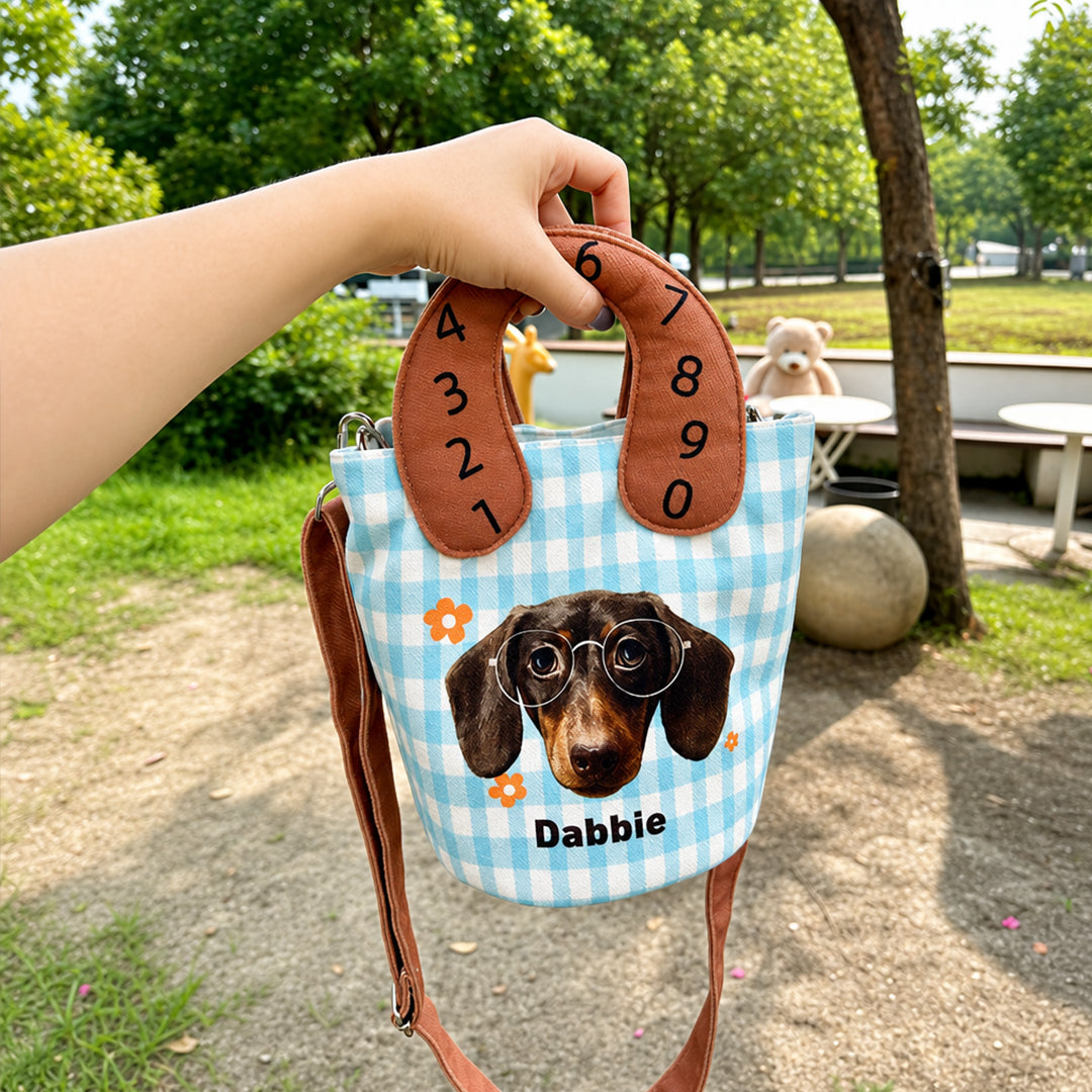 Personalized Pet Portrait  Canvas Handbag