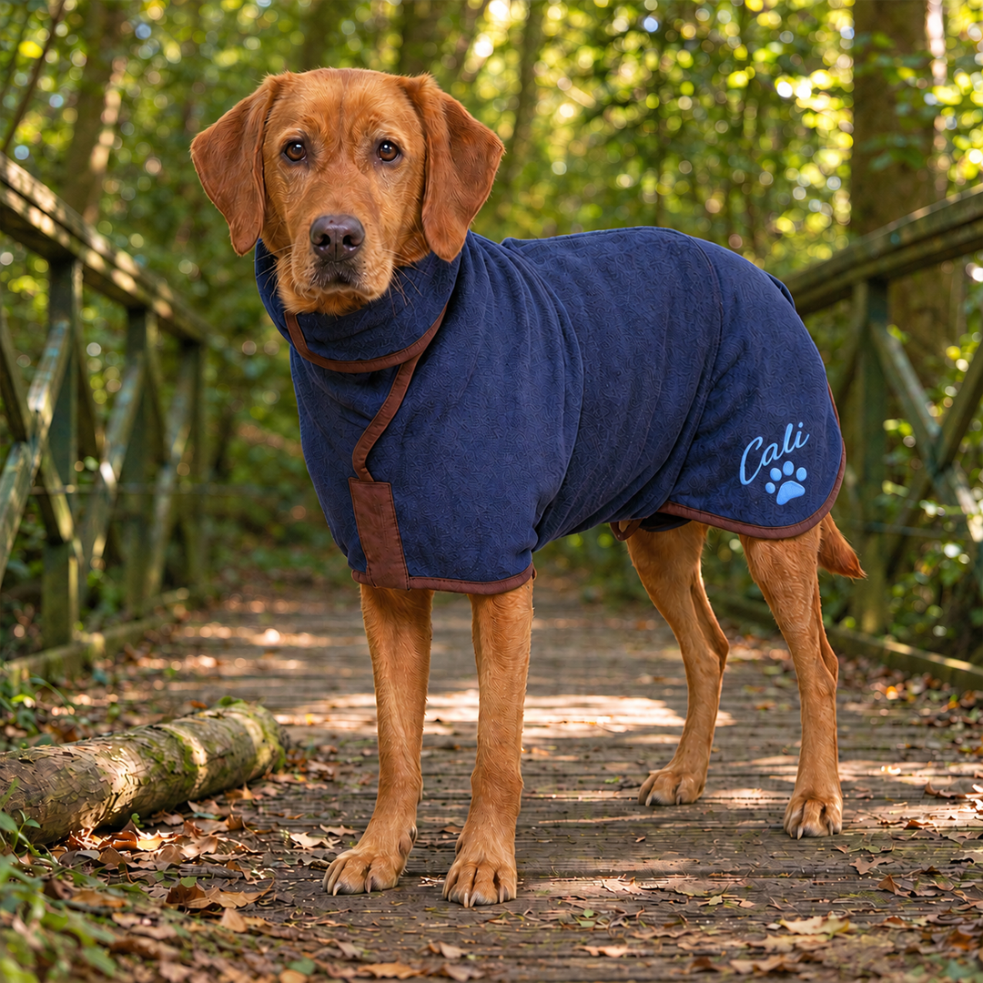 Personalized Hooded Microfiber Dog Bathrobe