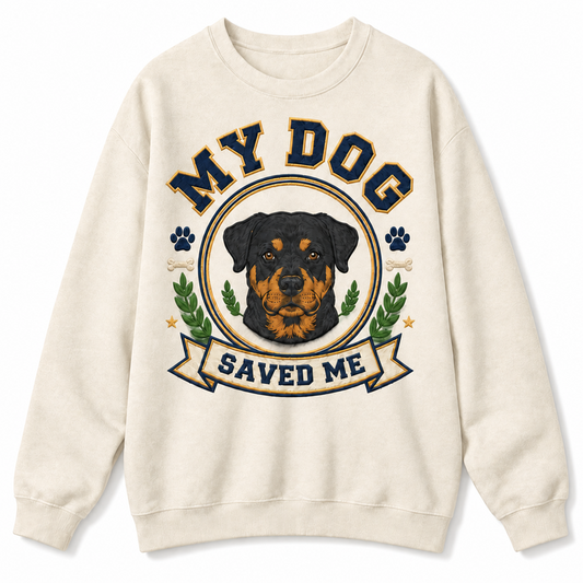 Personalized My Dog Saved Me Embroidered Sweatshirt
