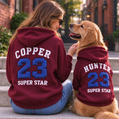 Personalized Superstar Hooded Sweatshirt for You and Your Pet