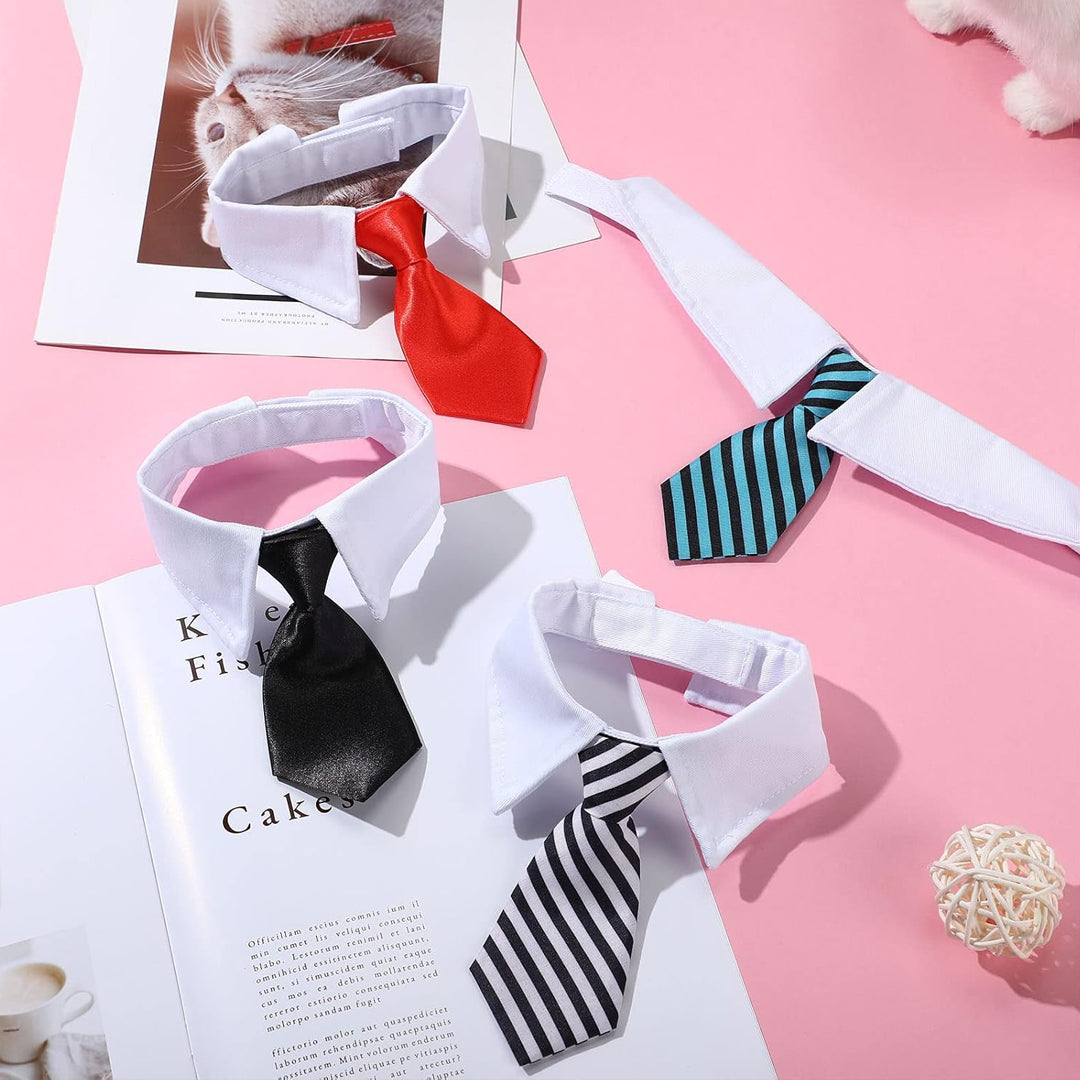 Neck Tie with White Collar for Pet