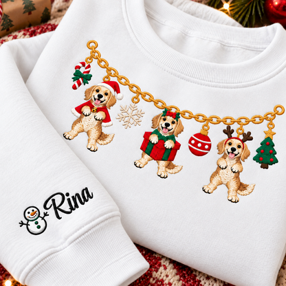 Personalized Dog Garland Christmas Sweatshirt