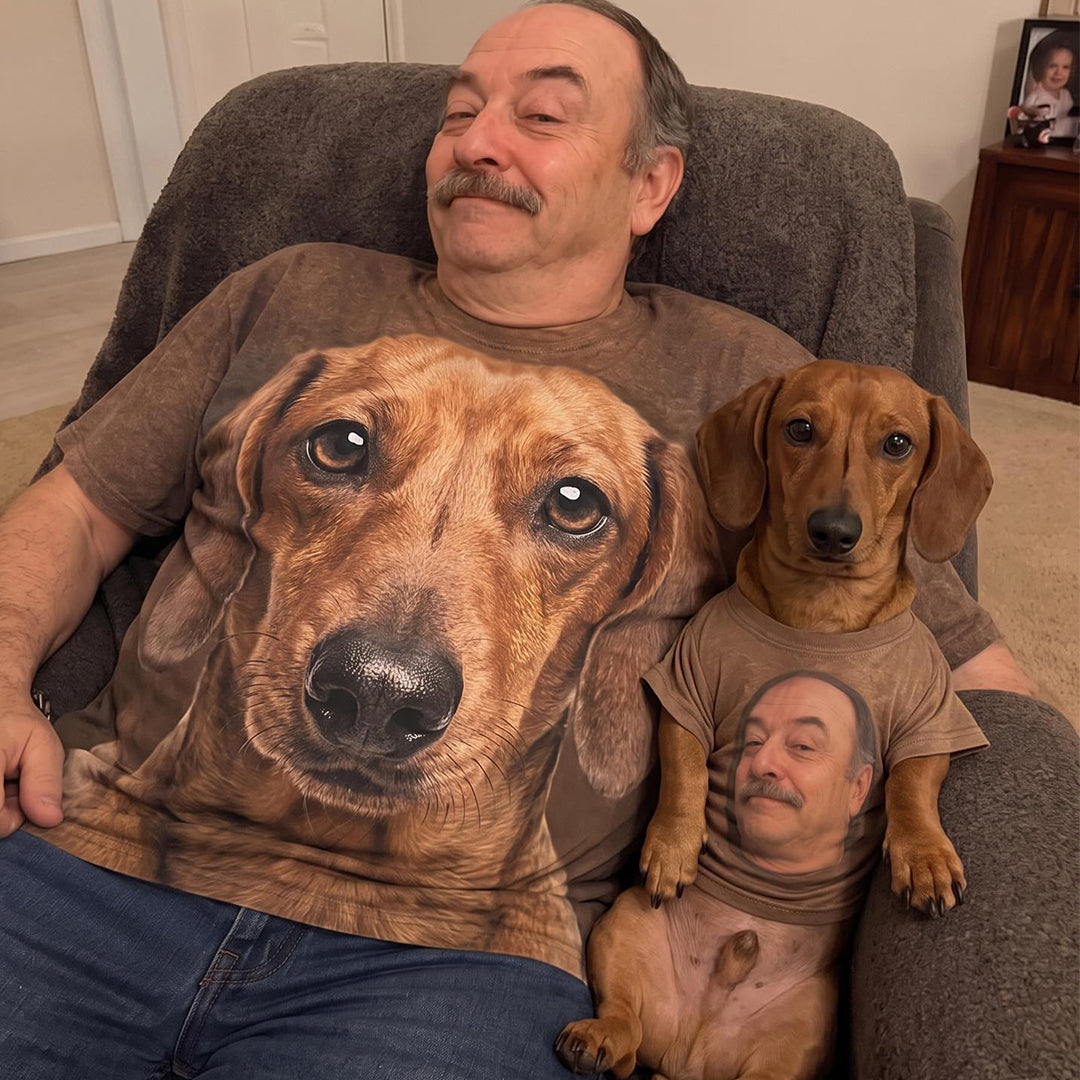 Personalized Matching Portrait T-Shirts for You & Your Pet