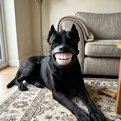 Puptailor Funny Halloween Dog Muzzle with Grinning Mouth Design