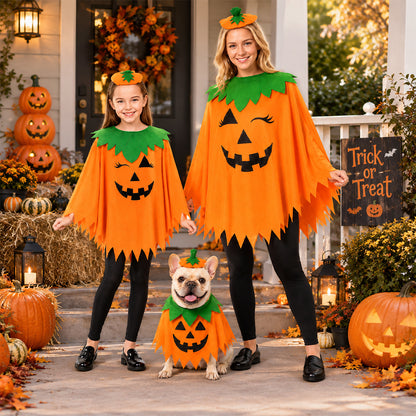 Puptailor Halloween Pumpkin Costume Set Suitable for Adults, Children, and Pets
