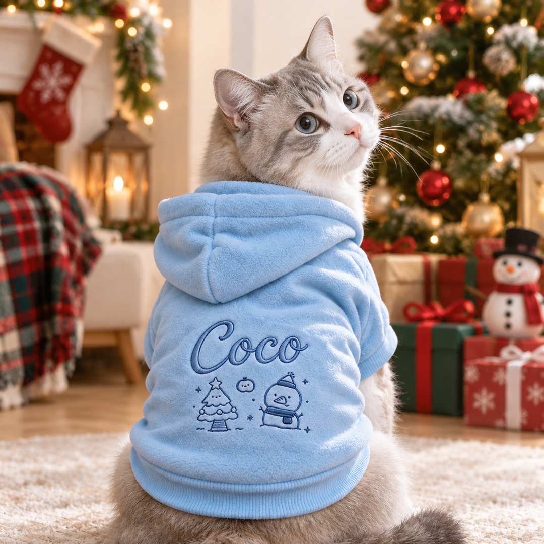 Personalized Embroidered Christmas Pet Hoodie