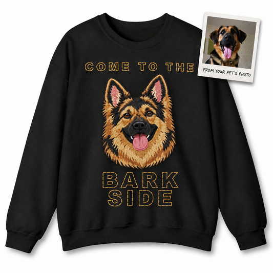 Custom Bark Side Pet Portrait Embroidered Sweatshirt