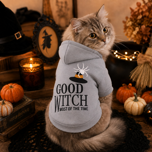 Puptailor Embroidered Good Witch Most Of Time Pet Hoodie