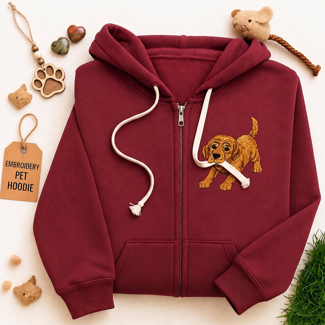 Personalized Dog Cat Embroidery Hooded Sweatshirt