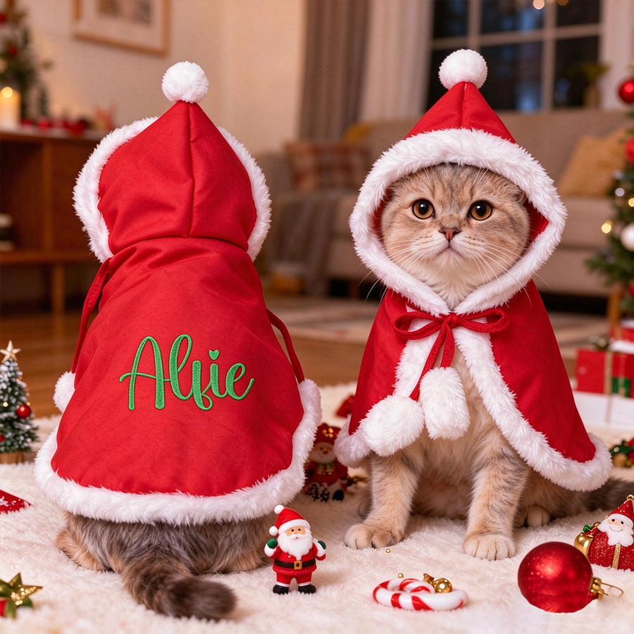Personalized Velvet Christmas Pet Cape