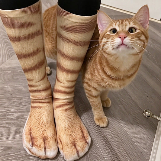 3D Cat & Dog Paw Print Socks