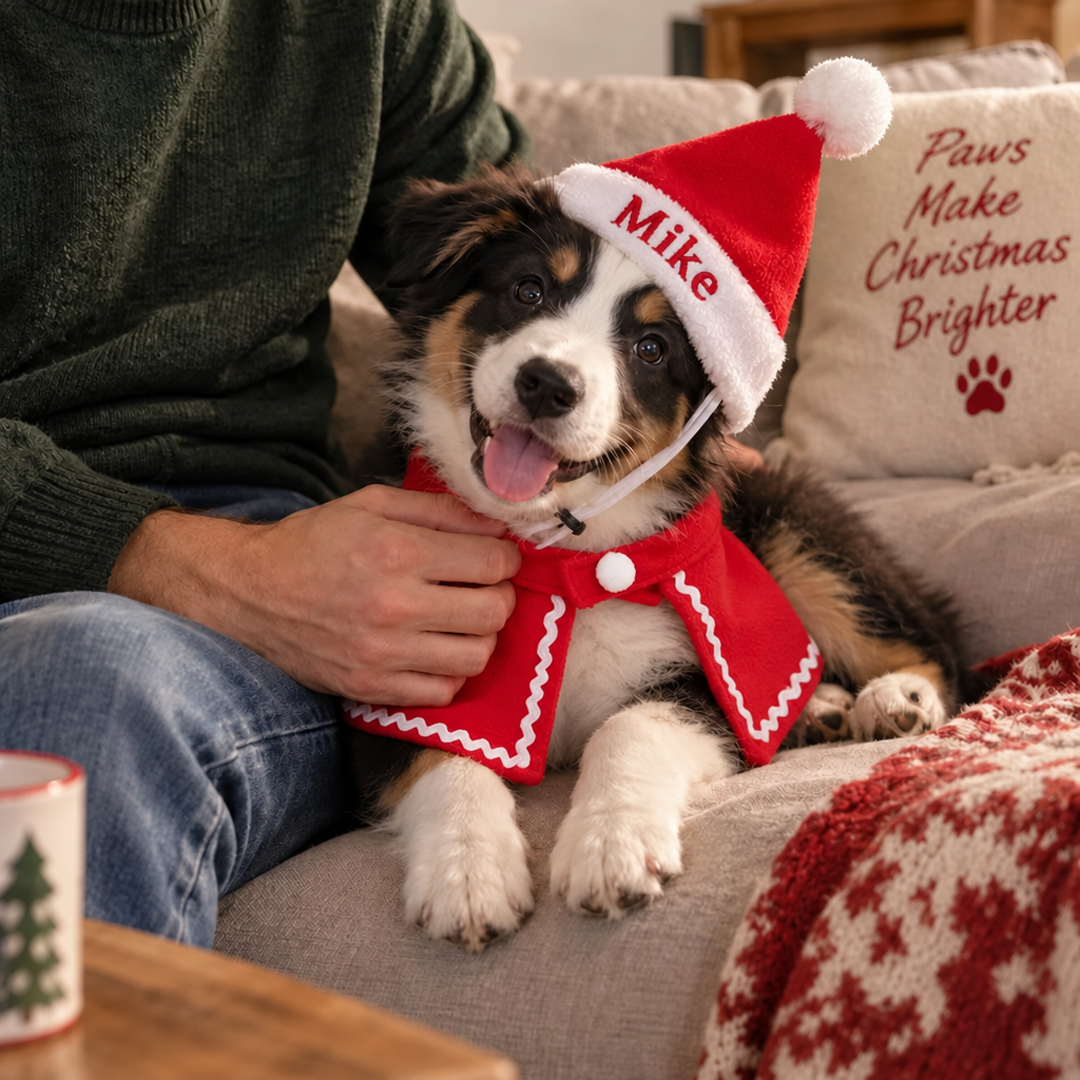 Personalized Santa Scarf & Cape Set for Pets